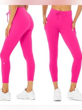 Alo Yoga Hot Pink Set (Sports Bra + Jogger Leggings) Size Small